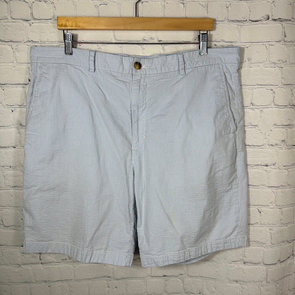 Vineyard Vines Mens Blue White Striped Seersucker‎ Shorts 40 Preppy Summer
